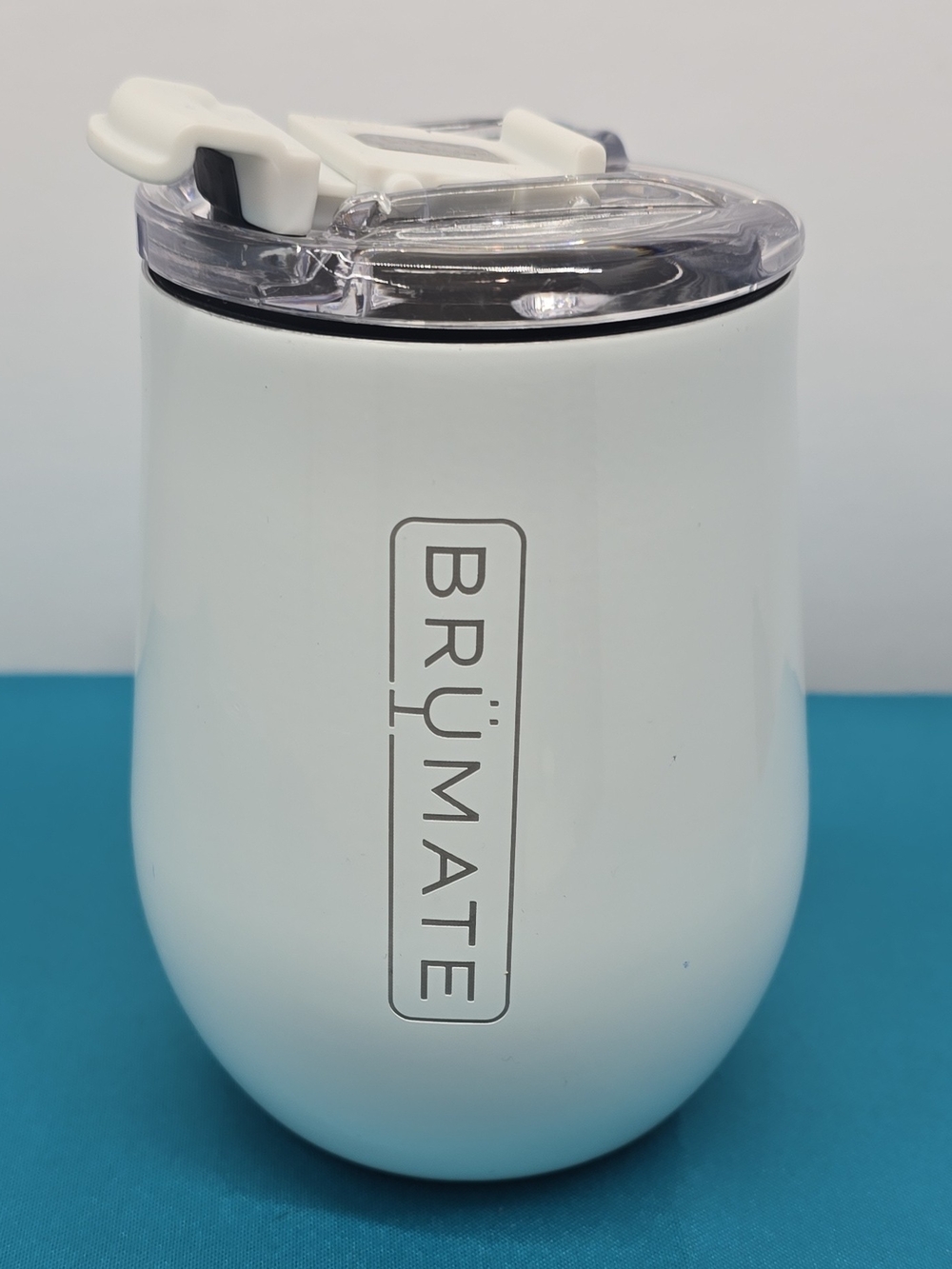 BrüMate White Insulated Wine Tumbler with Spill-Resistant Lid